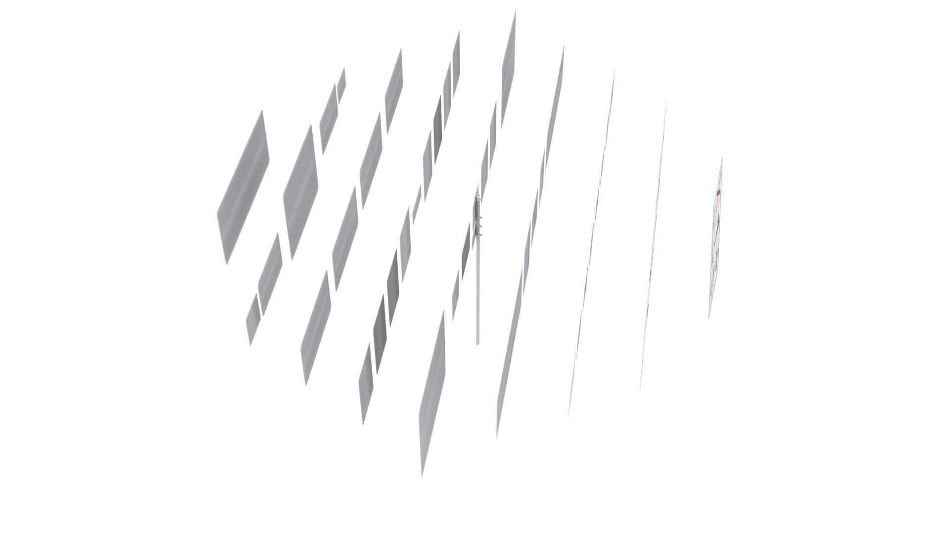 Road Sign US R3 Series Lane Usage And Turns BIM Collection 3D model_9