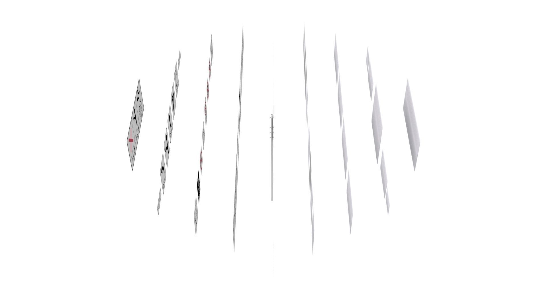 Road Sign US R3 Series Lane Usage And Turns BIM Collection 3D model_29