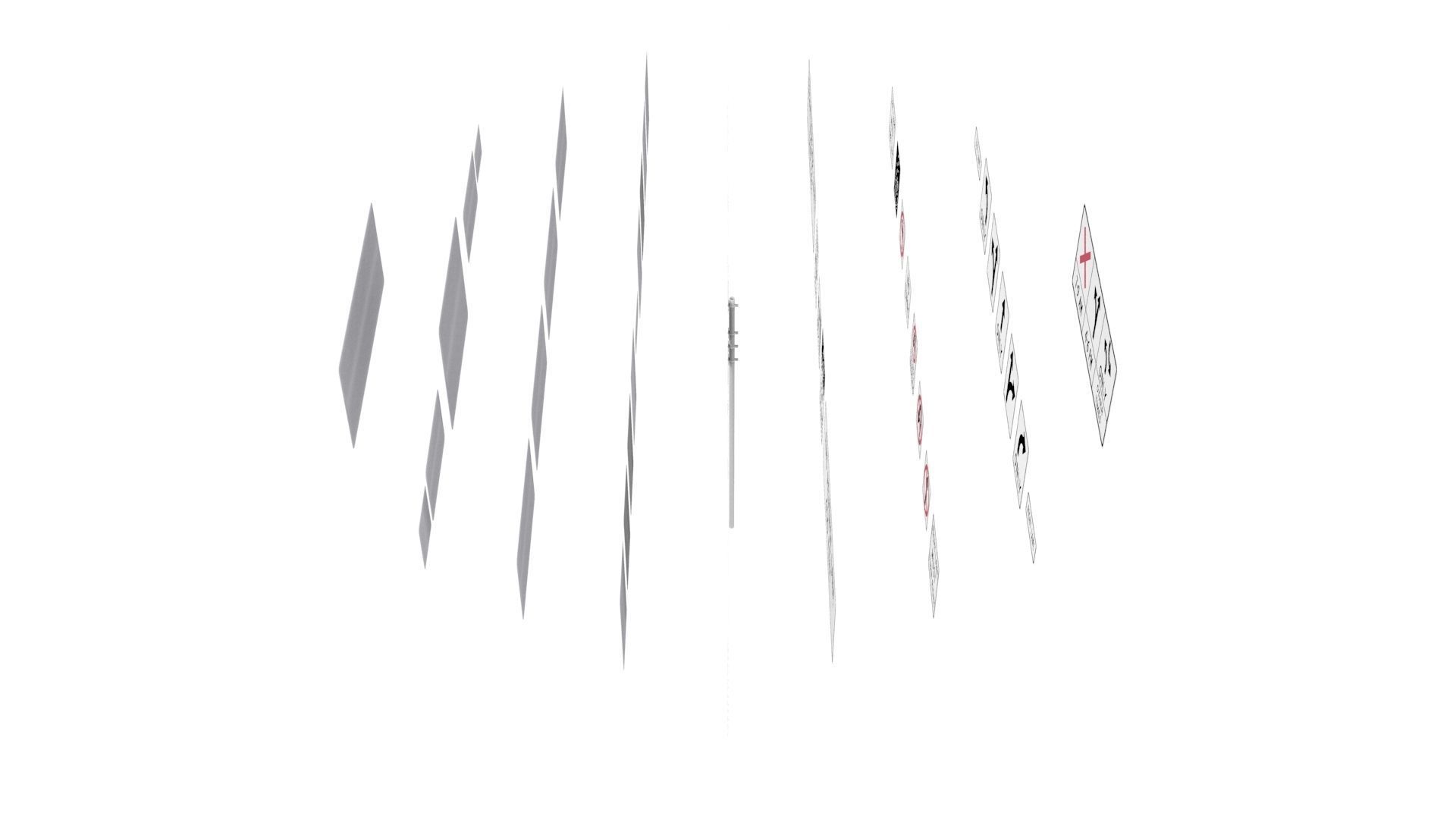 Road Sign US R3 Series Lane Usage And Turns BIM Collection 3D model_8