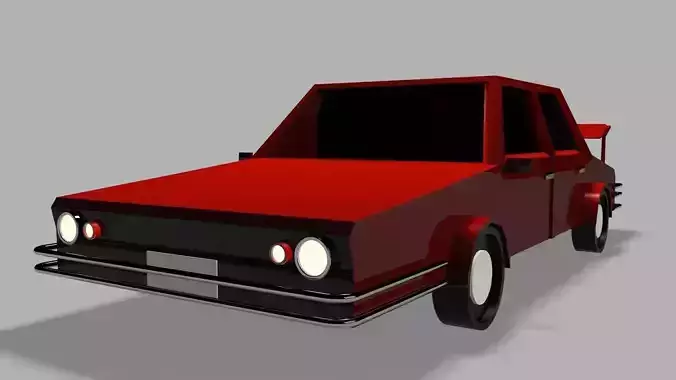 Low Poly Stylish Car 3D Model