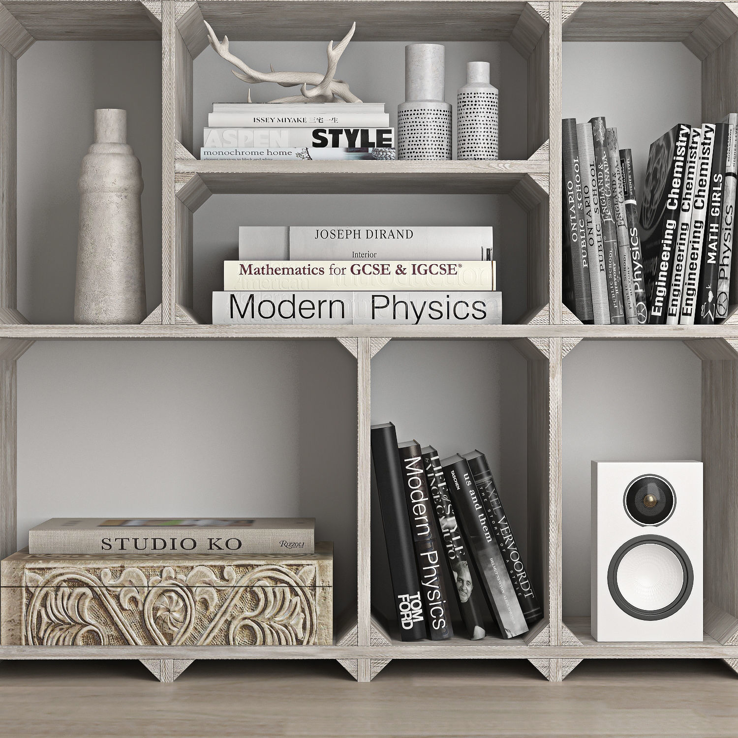 Reclaimed Pine Tall Bookcase 3D model_5