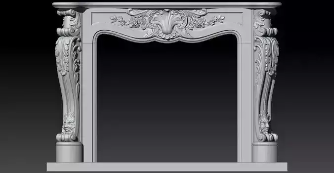 Classical Decorated Fireplace Louis XVI style 3D model