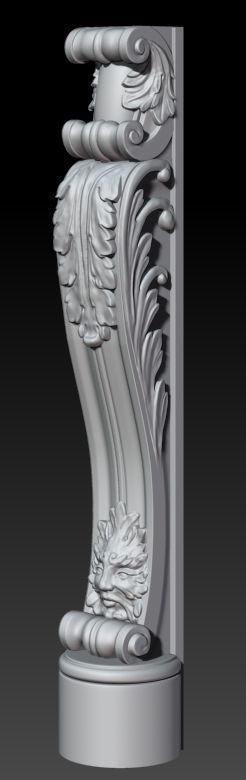 Classical Decorated Fireplace Louis XVI style 3D model_6