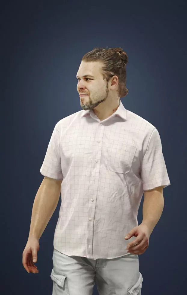 Keen Casual Man Walking in Summer attire- Shorts 3D model