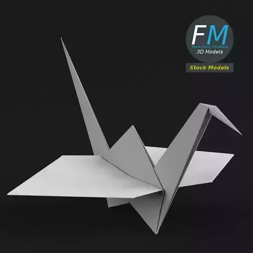Origami paper crane 3D model