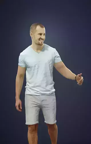Master Casual Man Summer Walking While Holding his partner 3D model