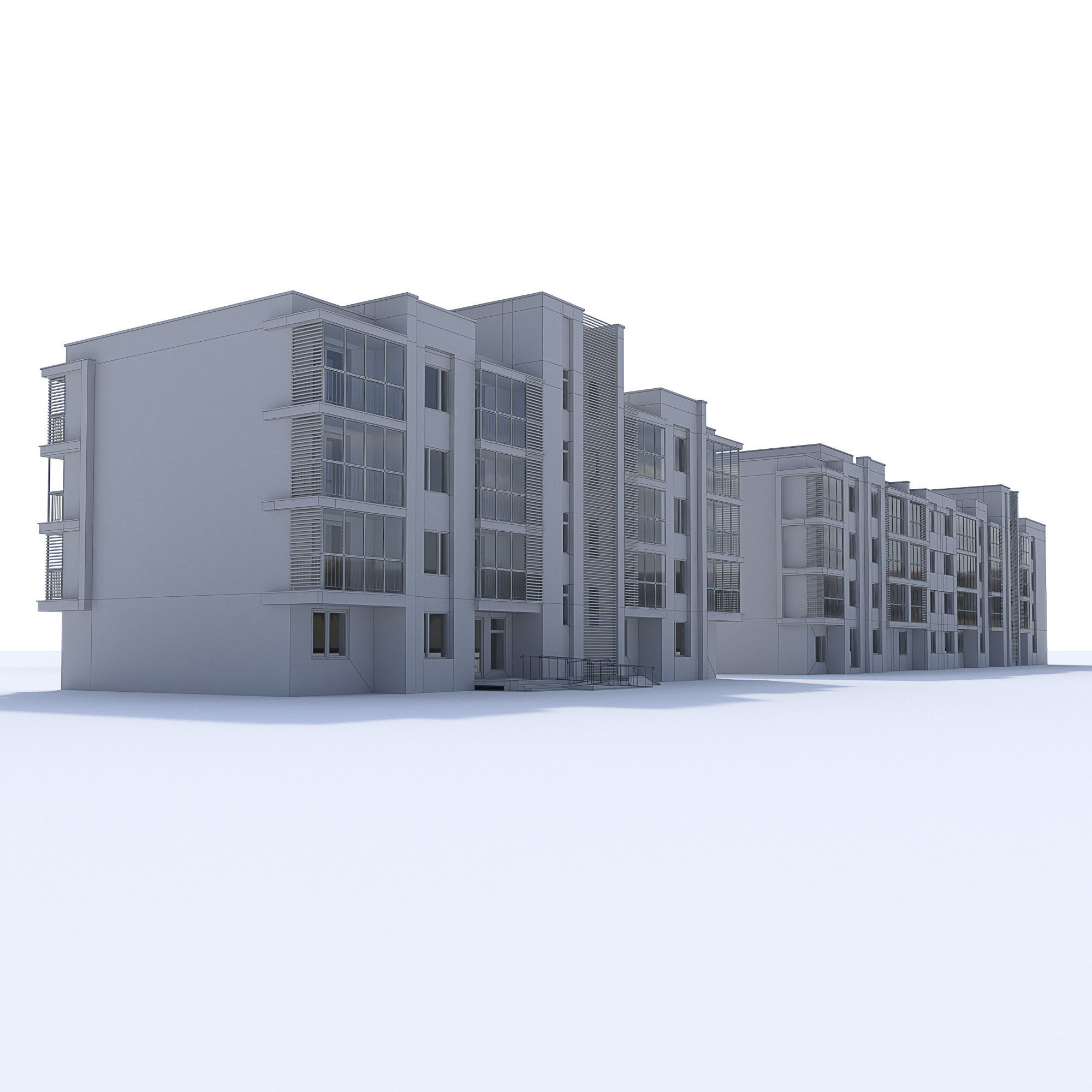 Residential building 3D model_4