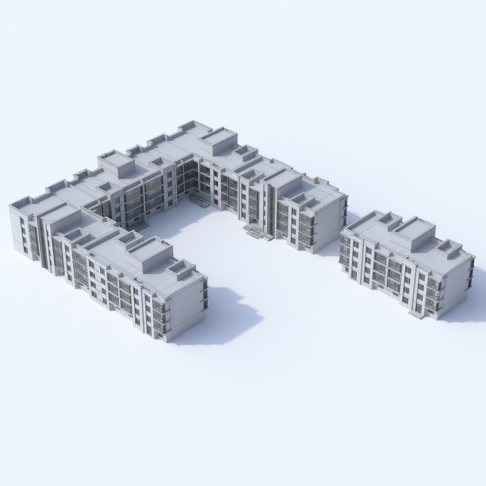 Residential building 3D model_1