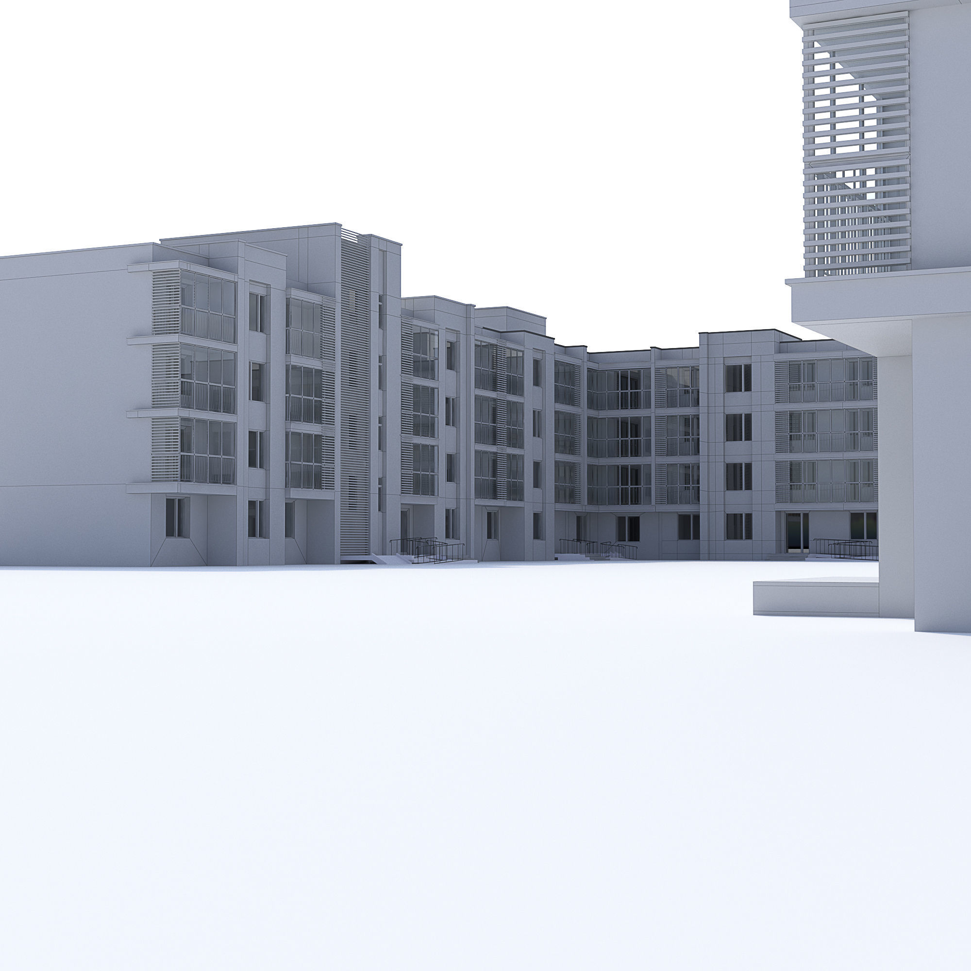 Residential building 3D model_3