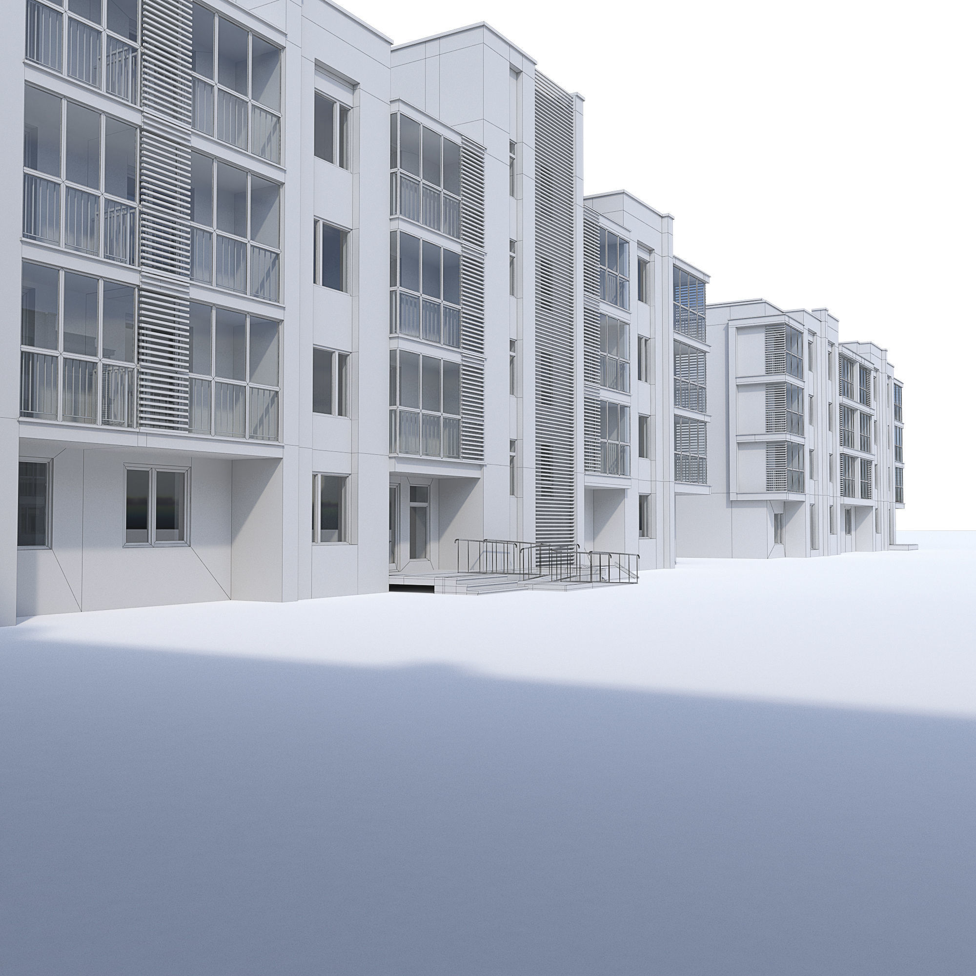 Residential building 3D model_6