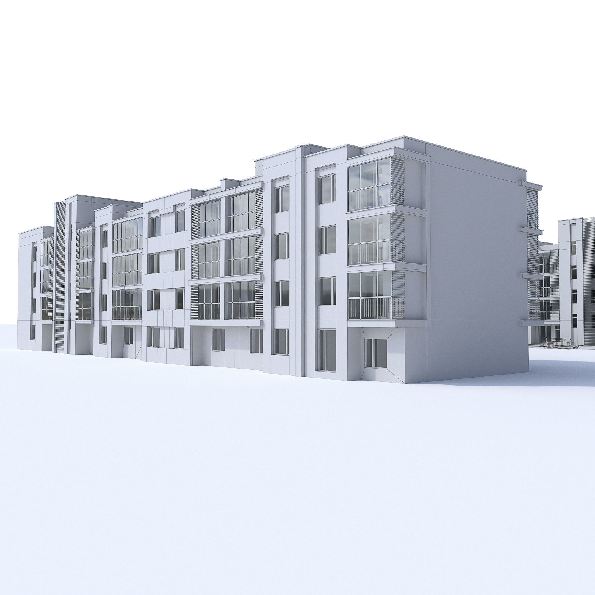 Residential building 3D model_2