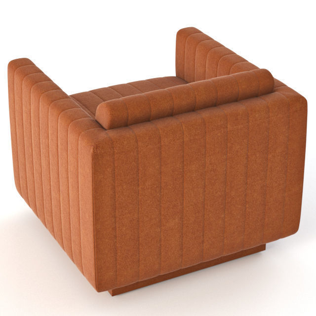 Milo Baughman Art Deco Cube Club Lounge Chair 3D model_1