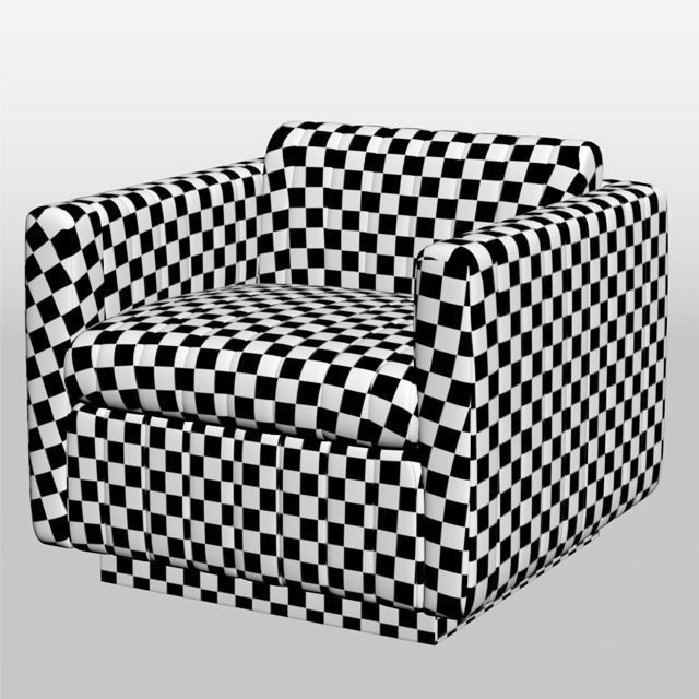 Milo Baughman Art Deco Cube Club Lounge Chair 3D model_4