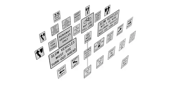 Road Sign US R4 Series Regulation Of Movement BIM Collection 3D model