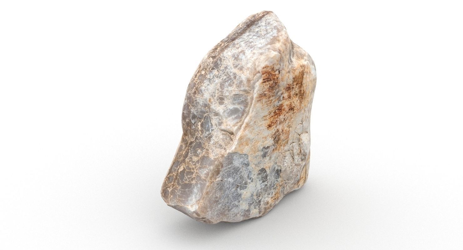 Triangle Shaped Granite Rock 3D model_7