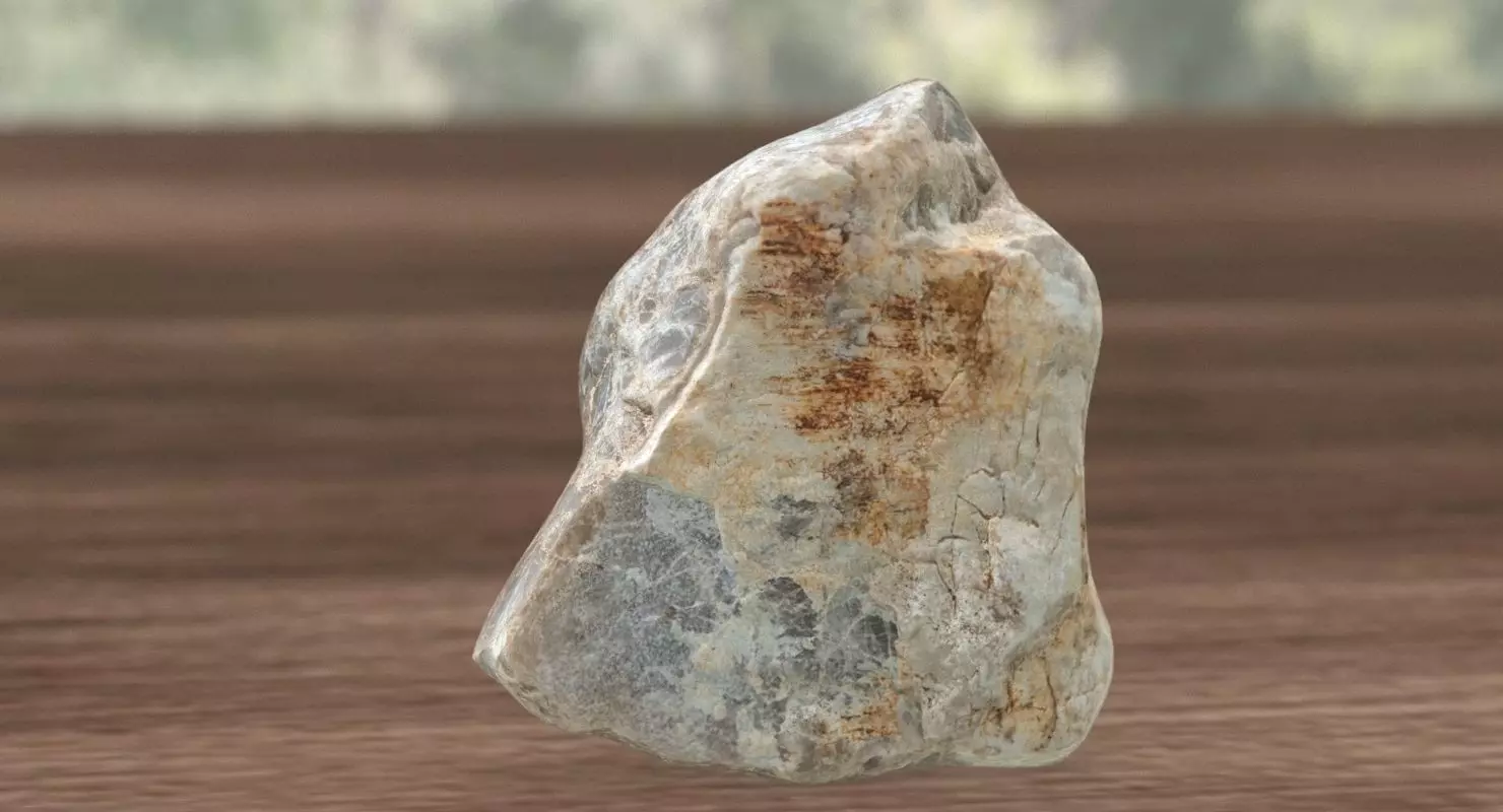 Triangle Shaped Granite Rock 3D model_0