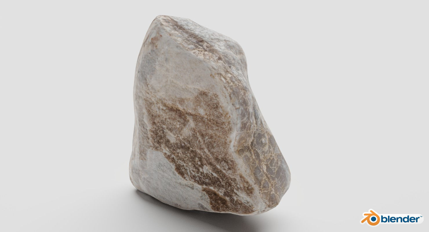 Triangle Shaped Granite Rock 3D model_13