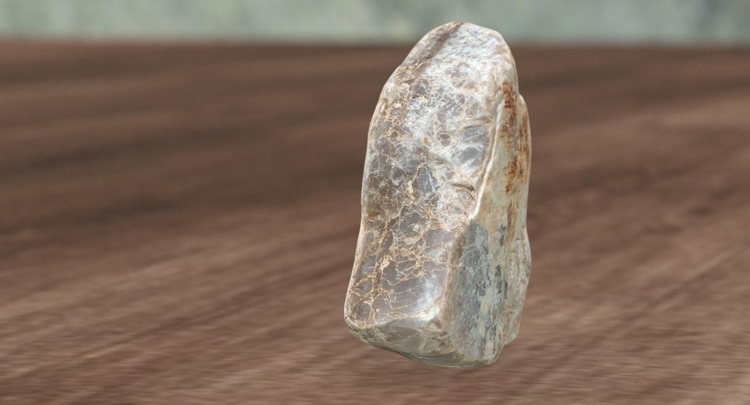 Triangle Shaped Granite Rock 3D model_2