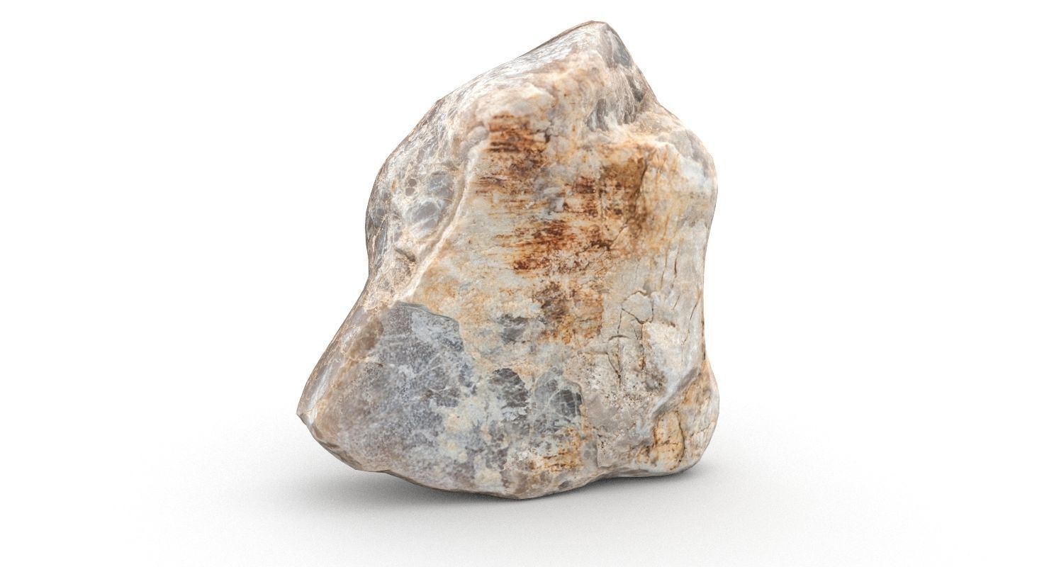 Triangle Shaped Granite Rock 3D model_8
