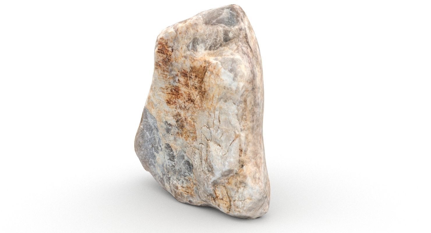 Triangle Shaped Granite Rock 3D model_9