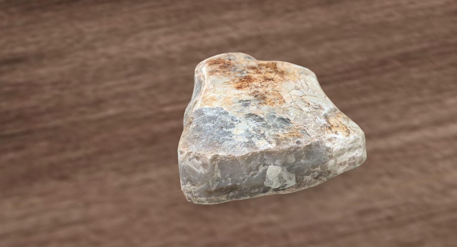 Triangle Shaped Granite Rock 3D model_5