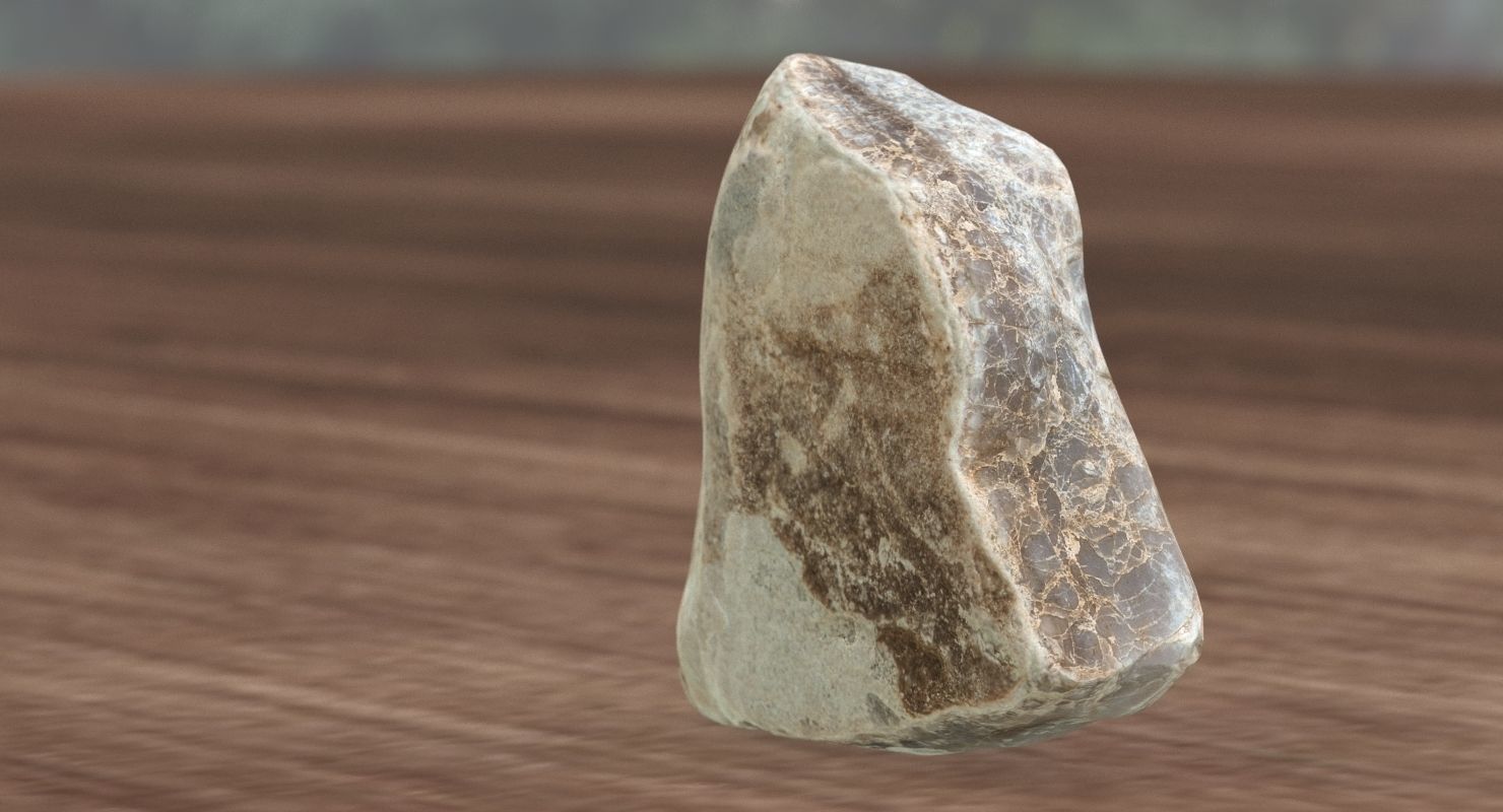 Triangle Shaped Granite Rock 3D model_3