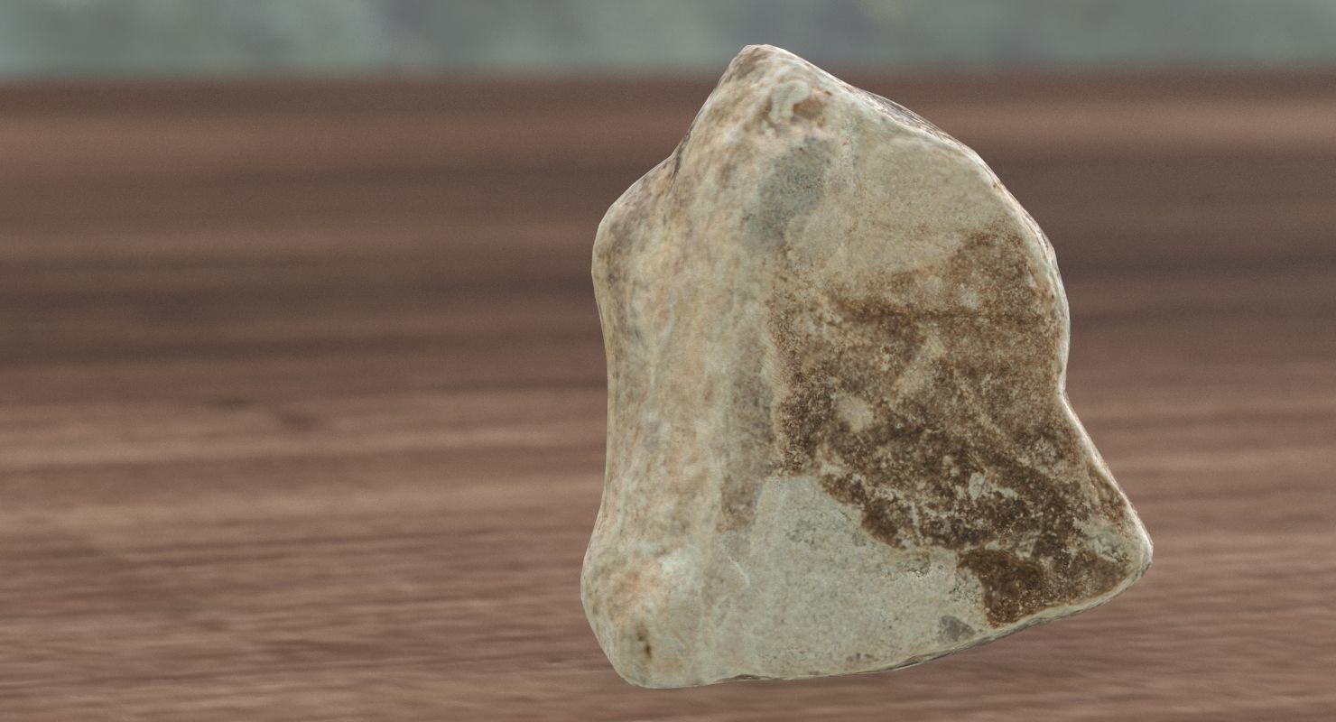 Triangle Shaped Granite Rock 3D model_4