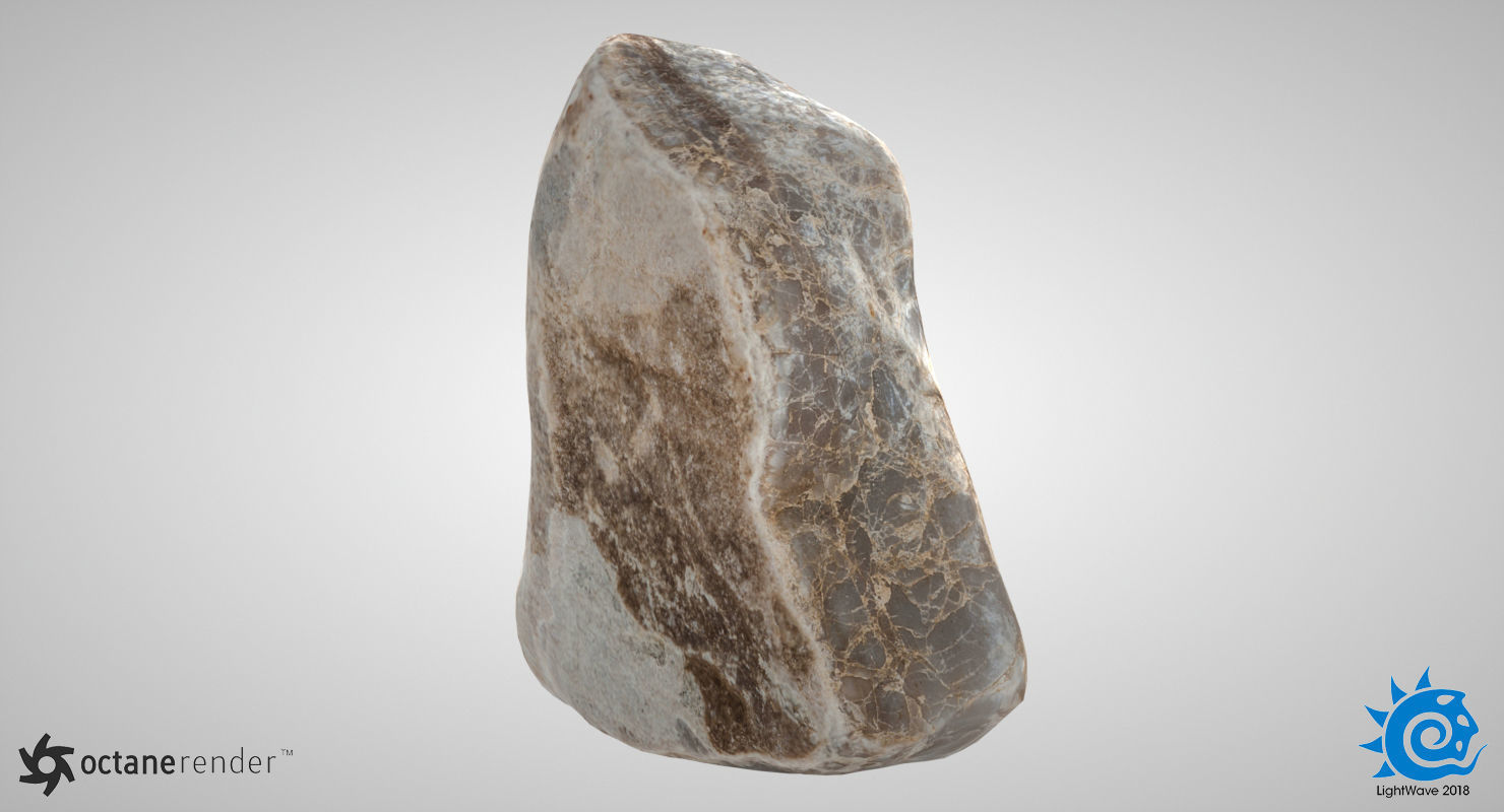 Triangle Shaped Granite Rock 3D model_15