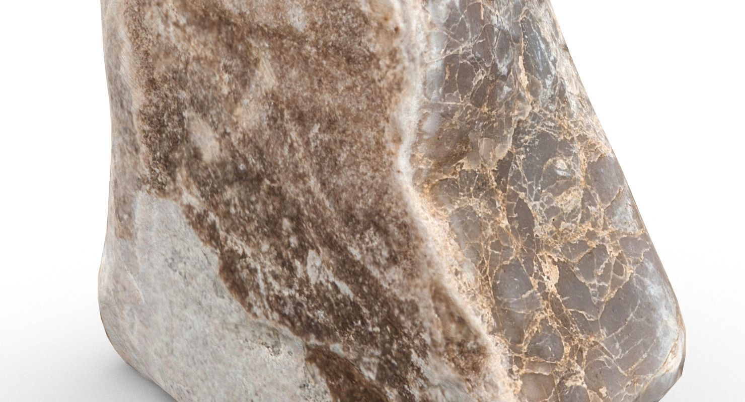 Triangle Shaped Granite Rock 3D model_12