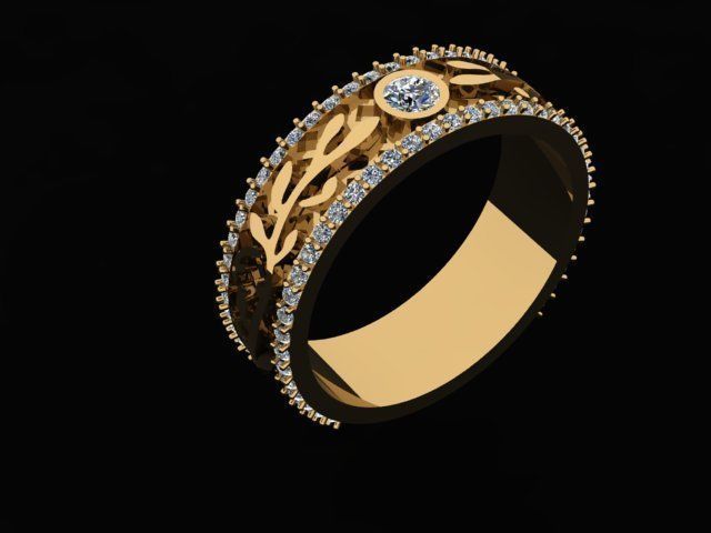 Ring with enamel 3D print model_3