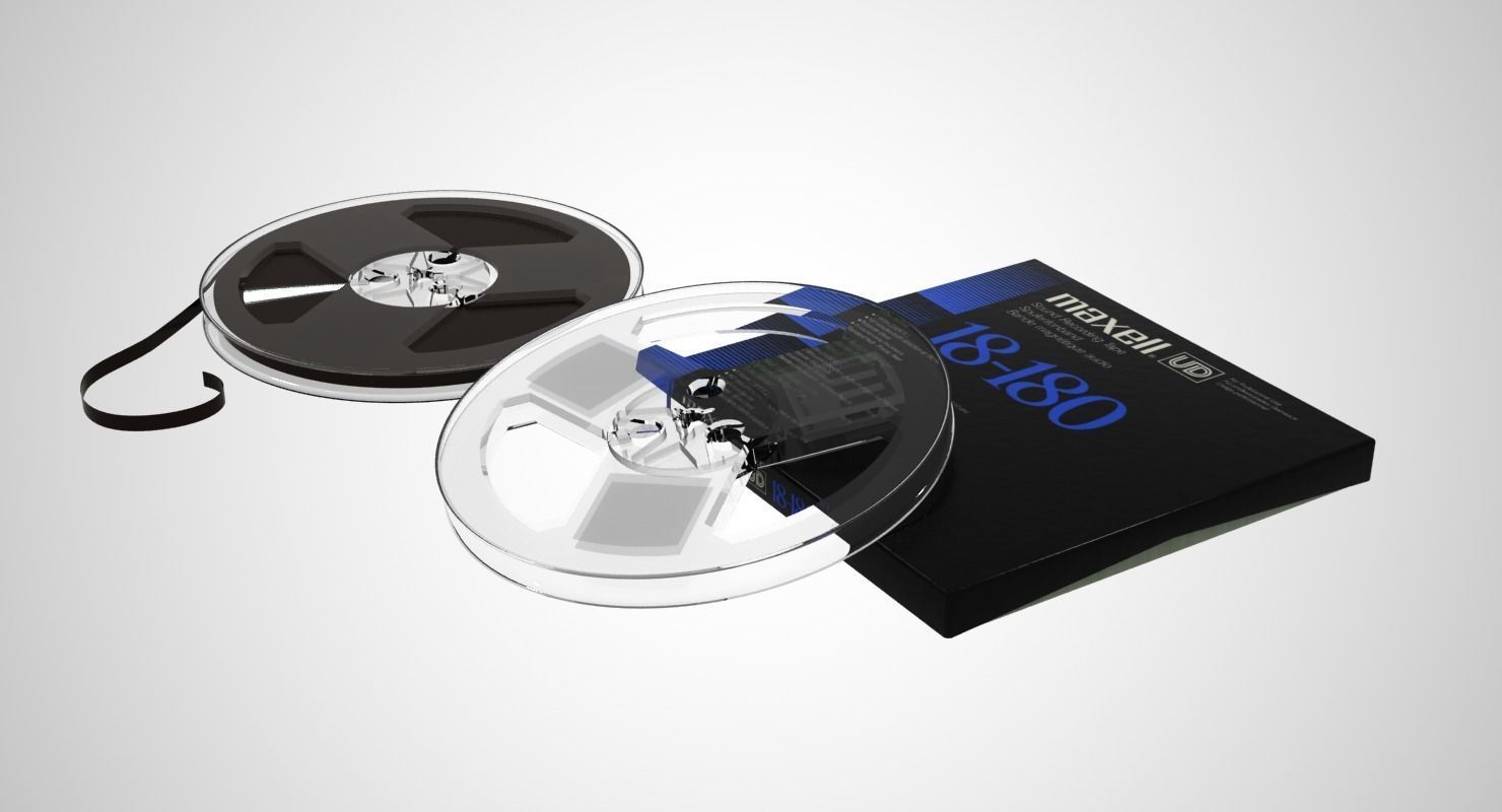 Maxell Reel Tape 3D model_2