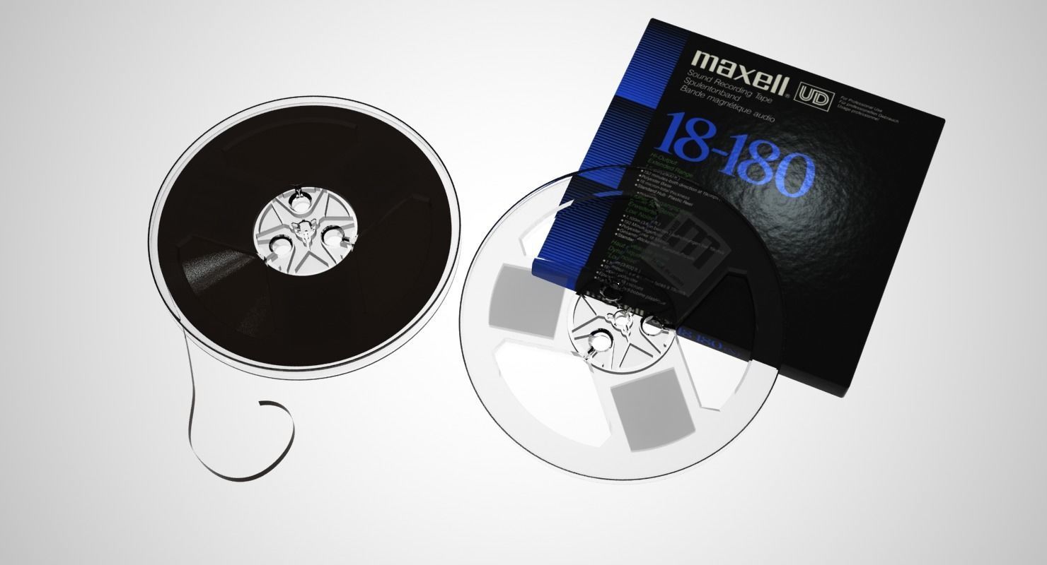 Maxell Reel Tape 3D model_4