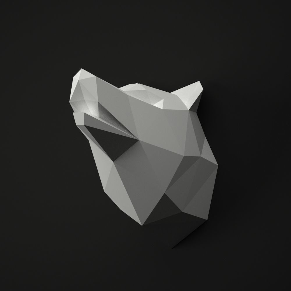 Low Poly Animal Head 3D SET 1 3D model_6