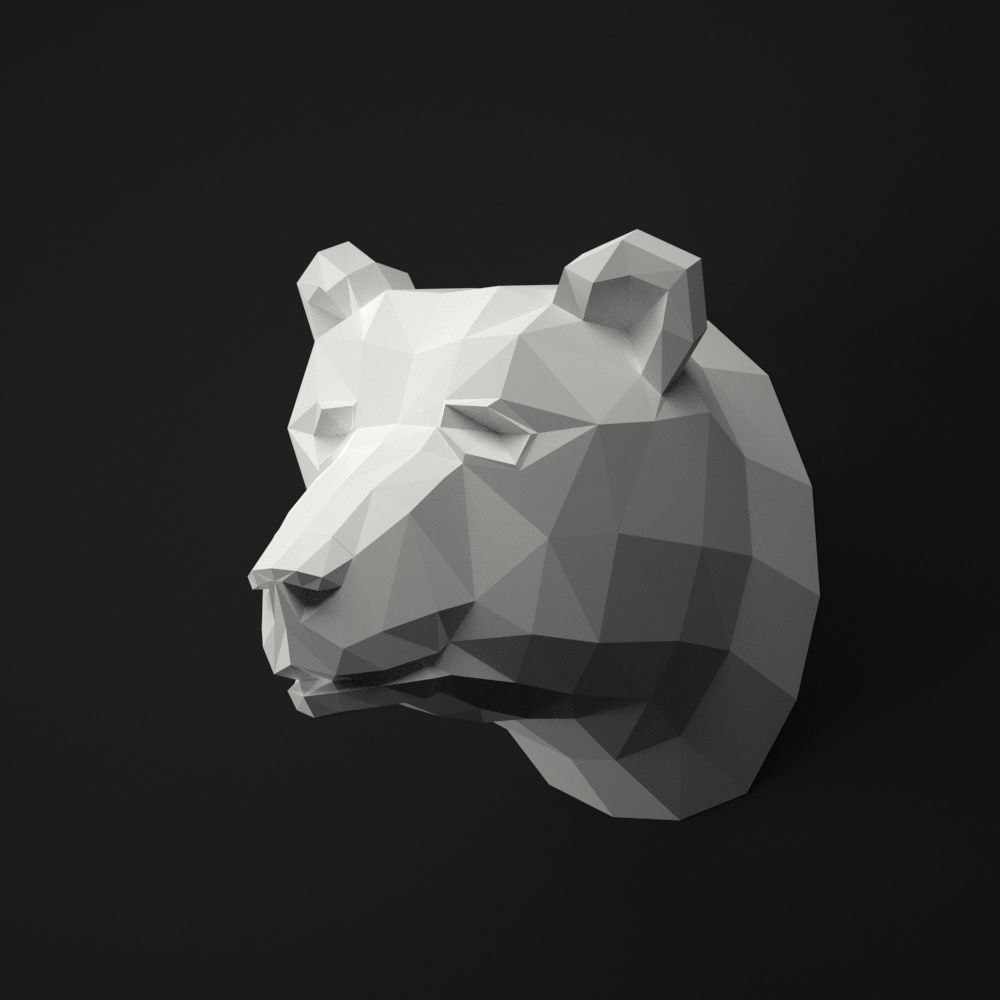 Low Poly Animal Head 3D SET 1 3D model_1