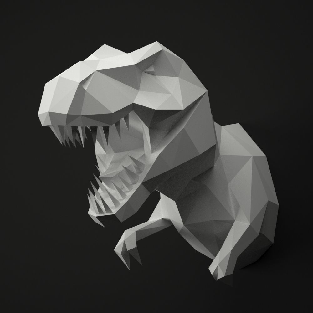 Low Poly Animal Head 3D SET 1 3D model_5