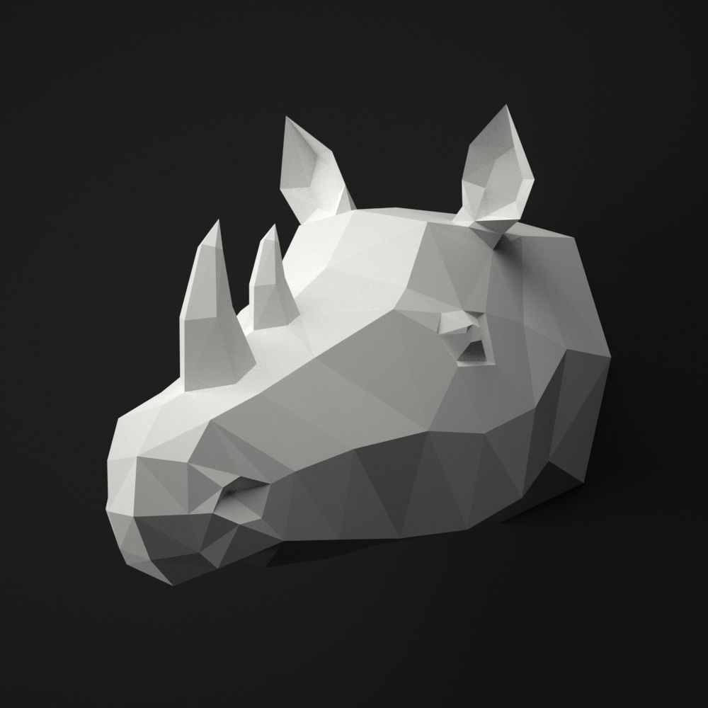 Low Poly Animal Head 3D SET 1 3D model_3