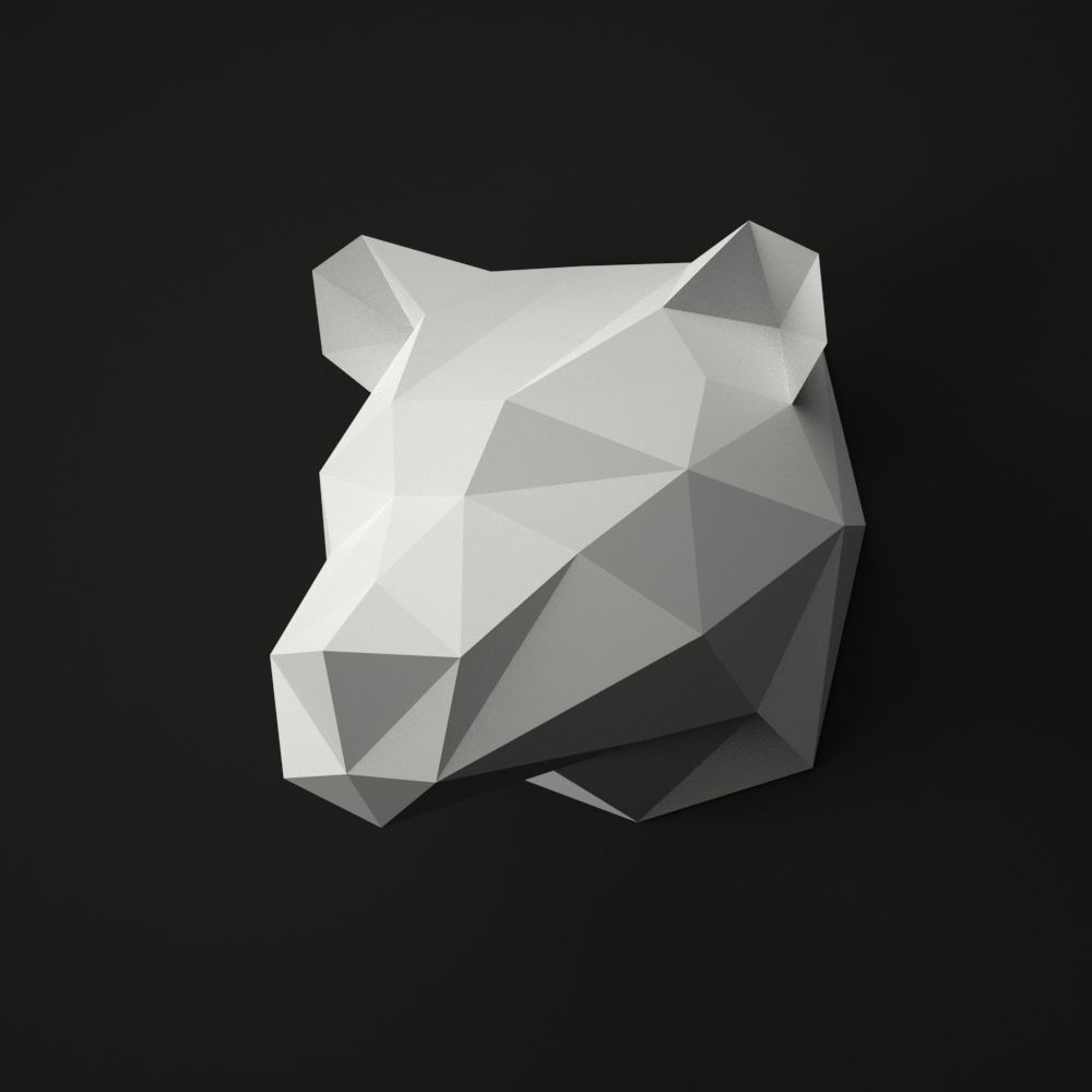 Low Poly Animal Head 3D SET 1 3D model_4