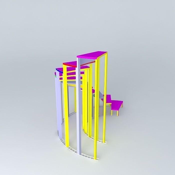 Flex C Curve Stairs Free 3D model_1