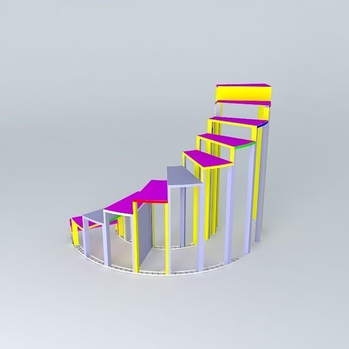 Flex C Curve Stairs Free 3D model_2