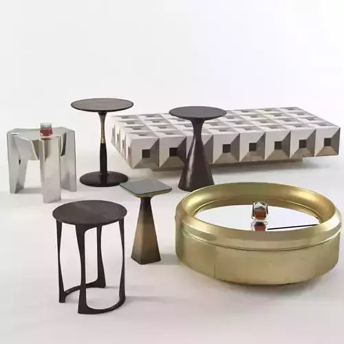 Luxury coffee table set 3D model