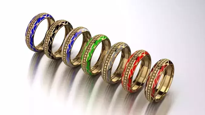 Ring with enamel small