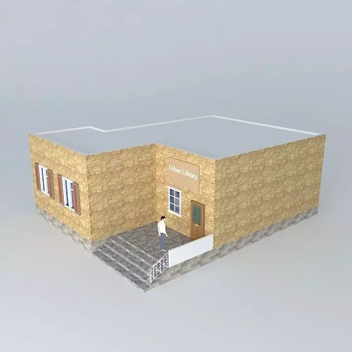 Urban Library Free 3D model_0