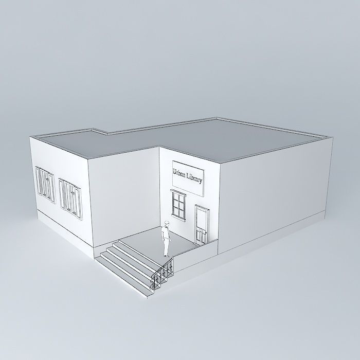 Urban Library Free 3D model_3