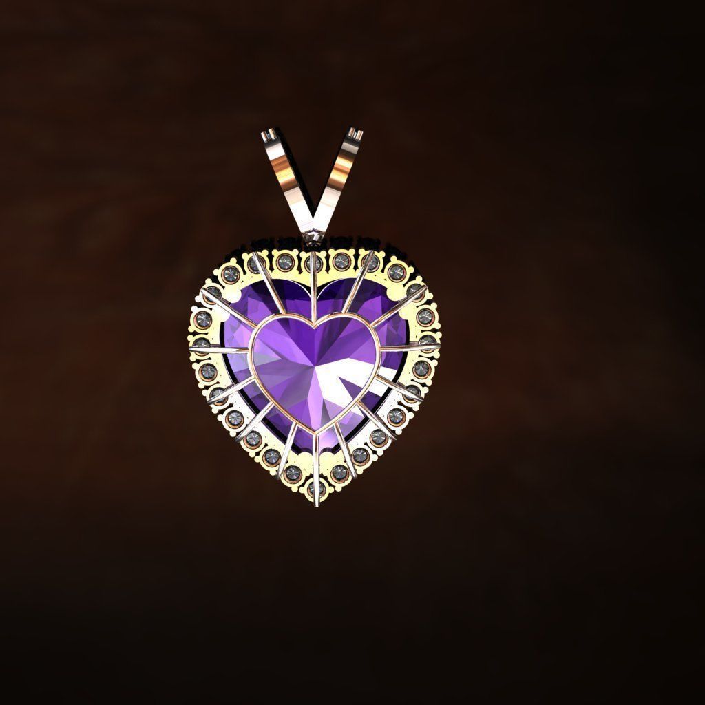 Pendant heart 3D print model_6