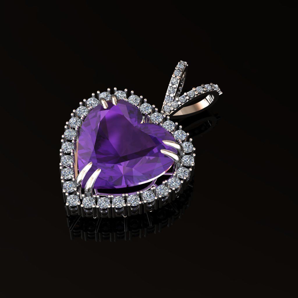 Pendant heart 3D print model_4