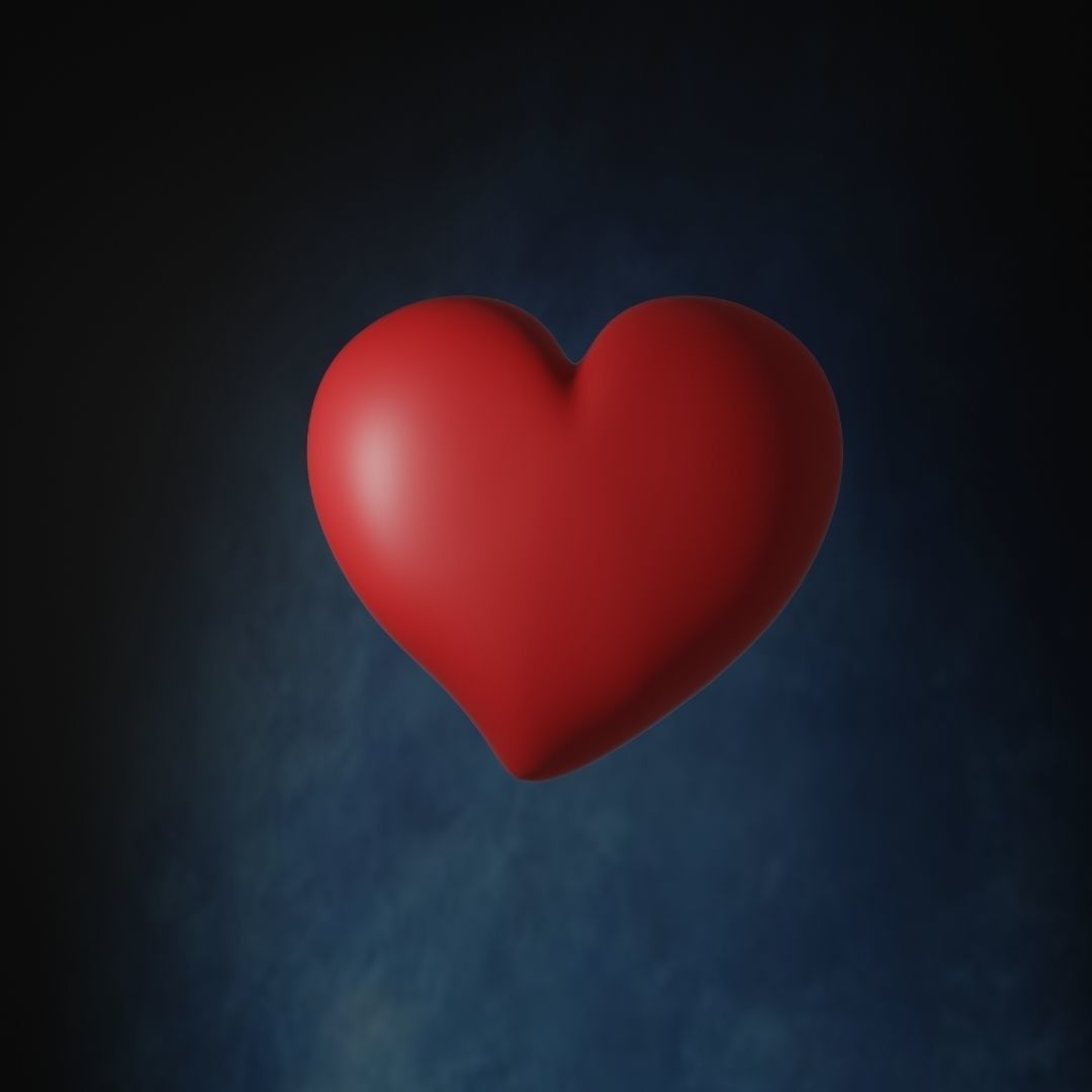 Simple Heart - stl and gltf 3D print model_1