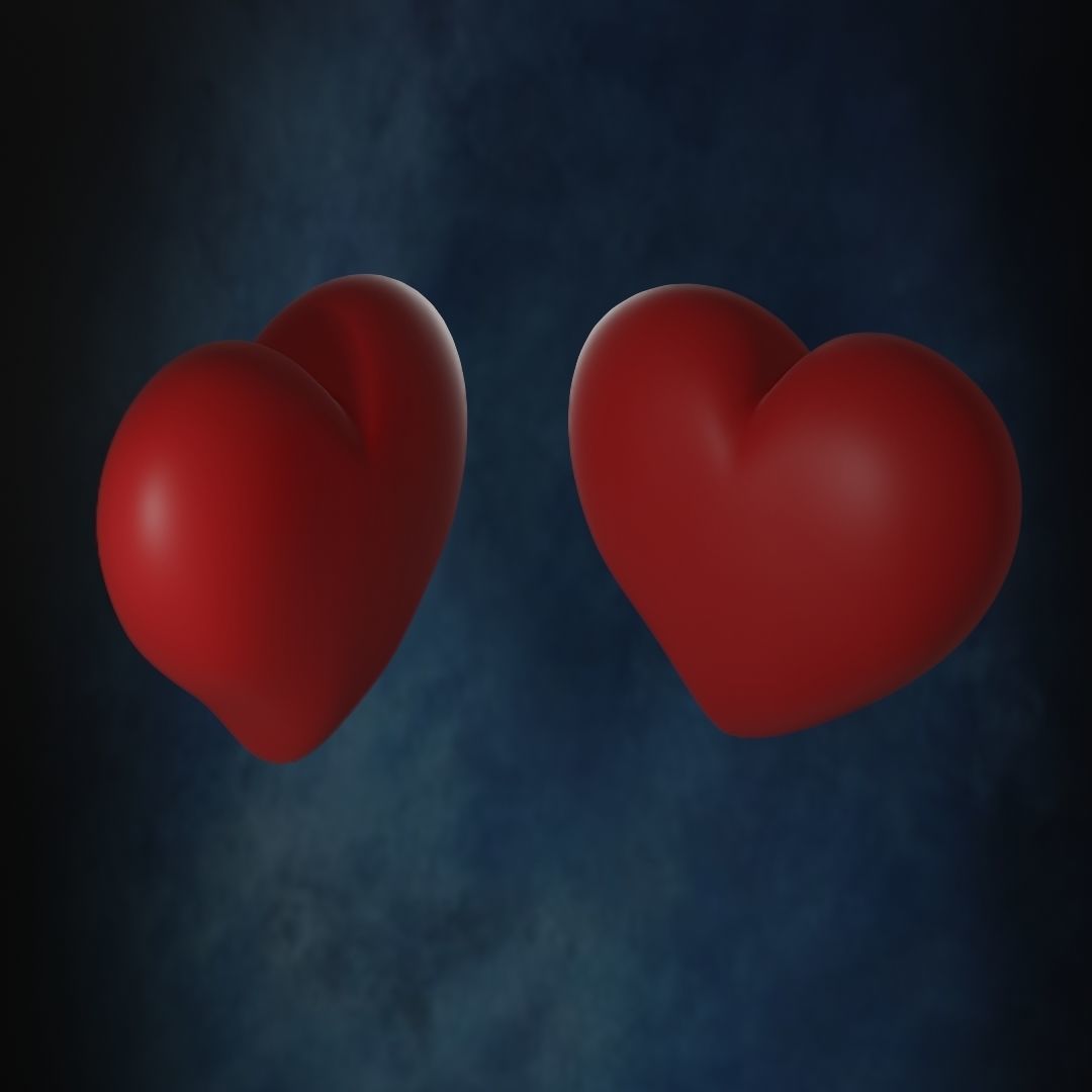 Simple Heart - stl and gltf 3D print model_2