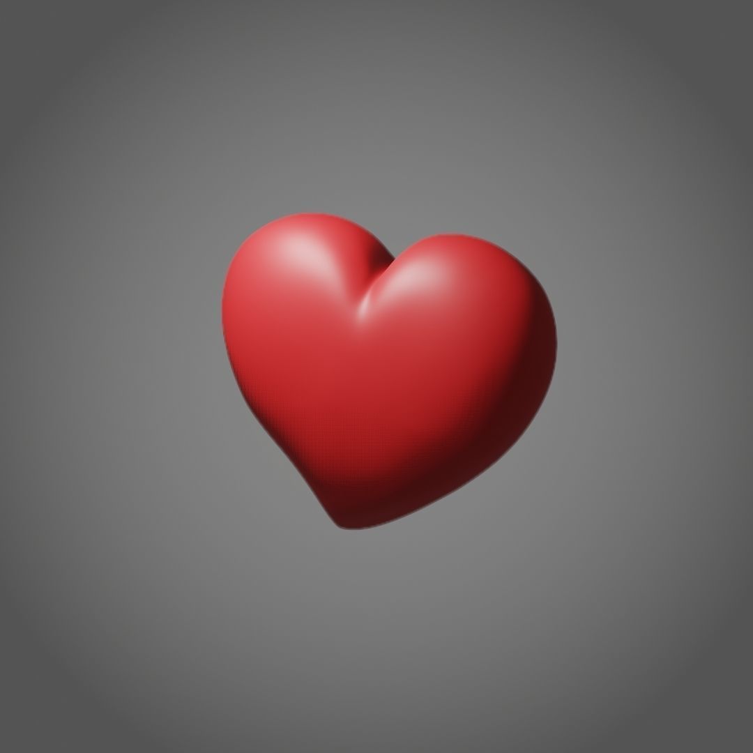 Simple Heart - stl and gltf 3D print model_4