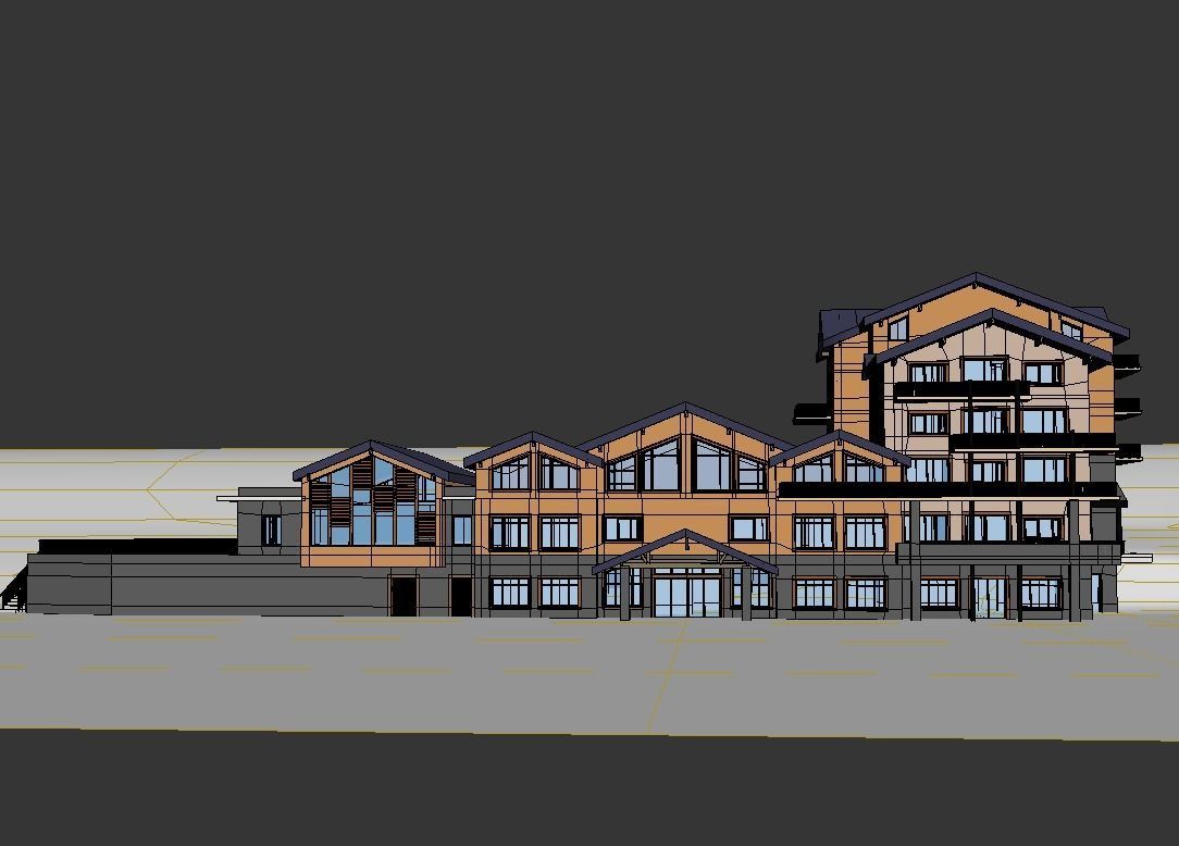 Hotel building 3D model_9