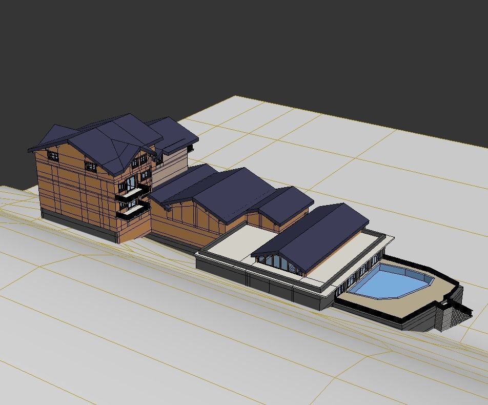 Hotel building 3D model_8